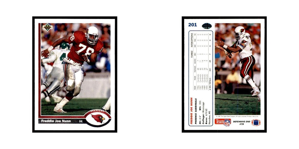 1991 Upper Deck Freddie Joe Nunn Phoenix Cardinals #201