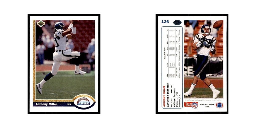 1991 Upper Deck Anthony Miller San Diego Chargers #126