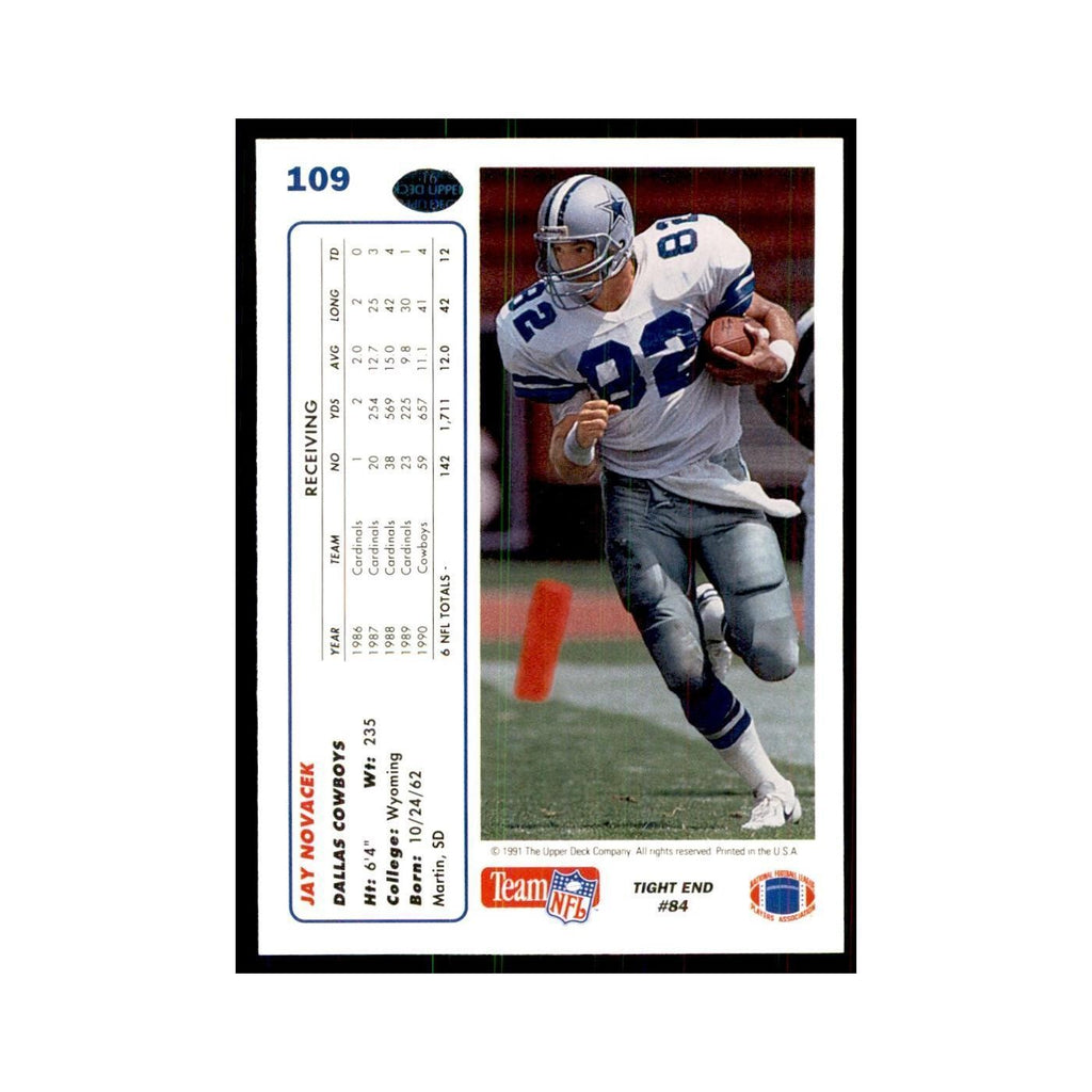 1991 Upper Deck Jay Novacek Cowboys #109