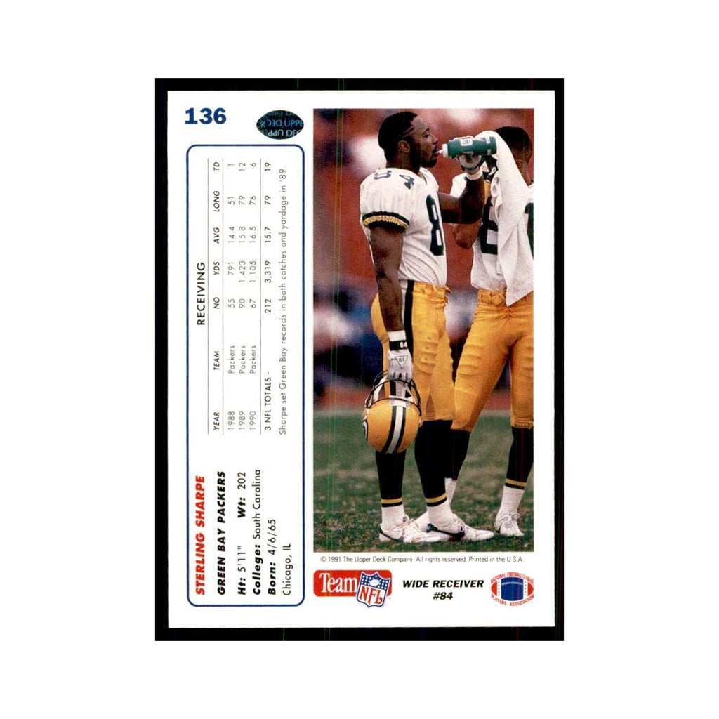 1991 Upper Deck Sterling Sharpe Packers #136