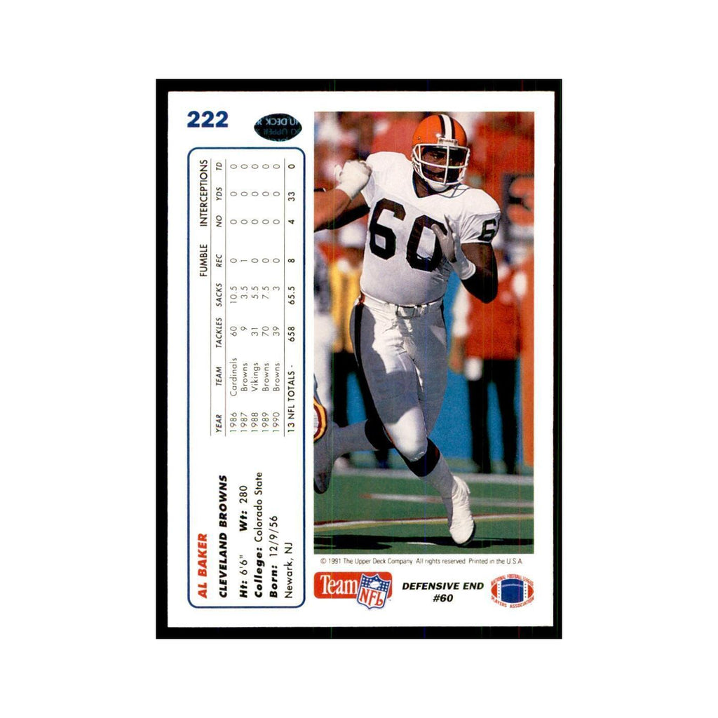1991 Upper Deck Al Baker Browns #222