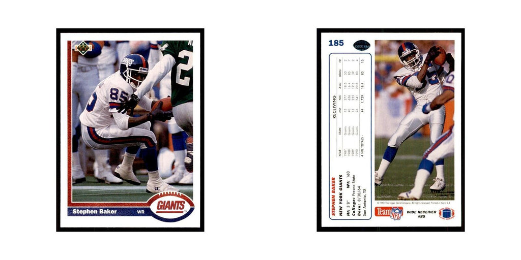 1991 Upper Deck Stephen Baker Giants #185
