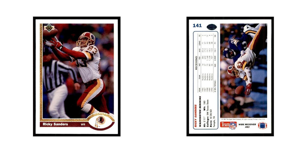 1991 Upper Deck Ricky Sanders Redskins #141