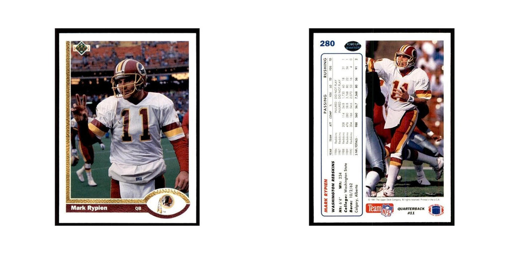 1991 Upper Deck Mark Rypien Redskins #280