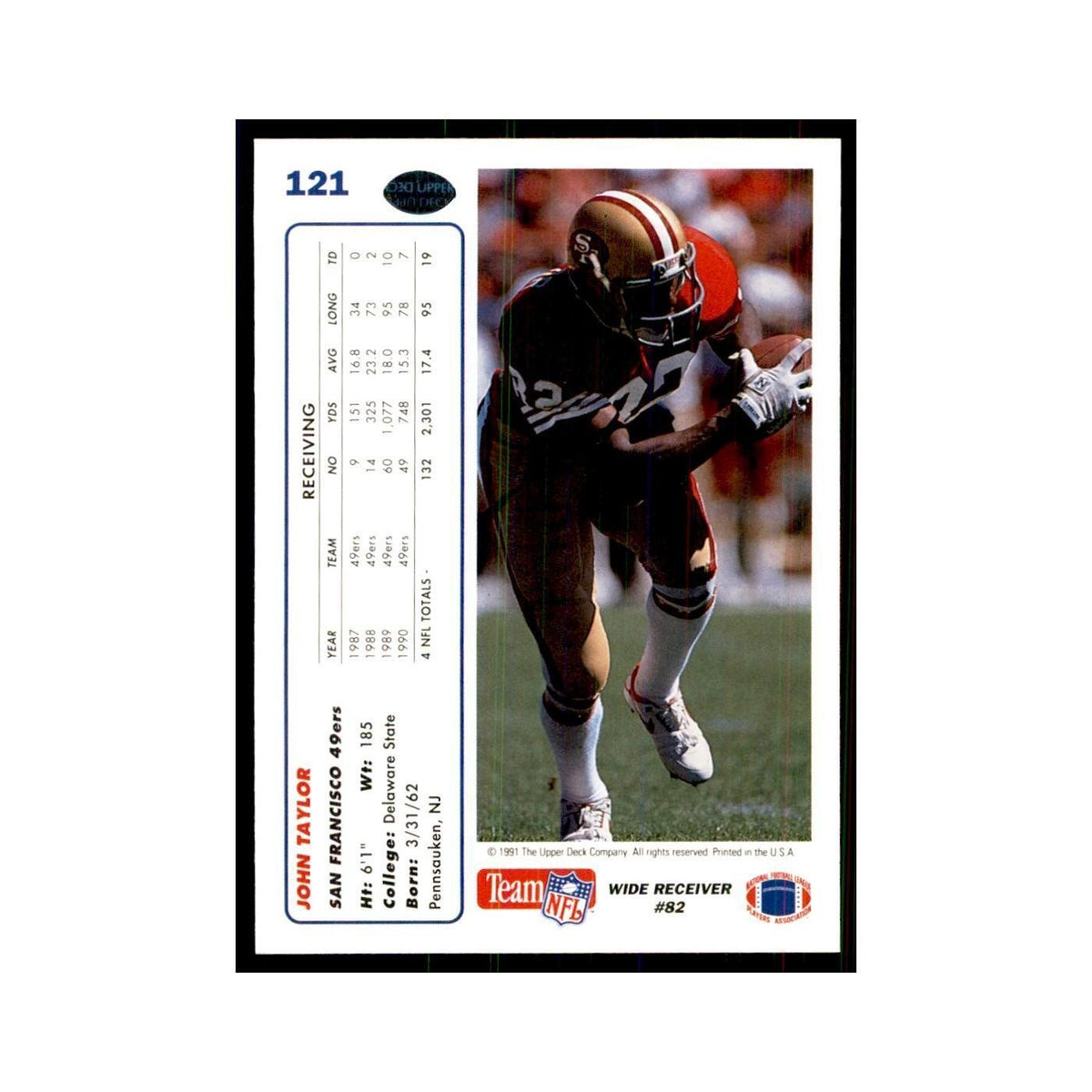 1991 Upper Deck John Taylor 49ers #121