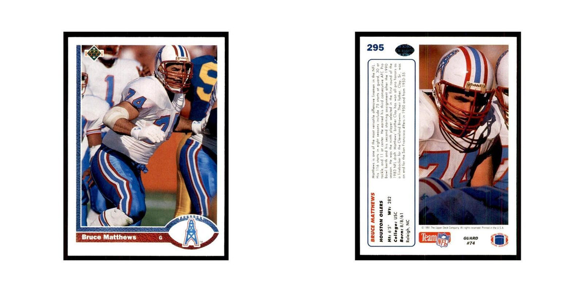 1991 Upper Deck Bruce Matthews Houston Oilers #295