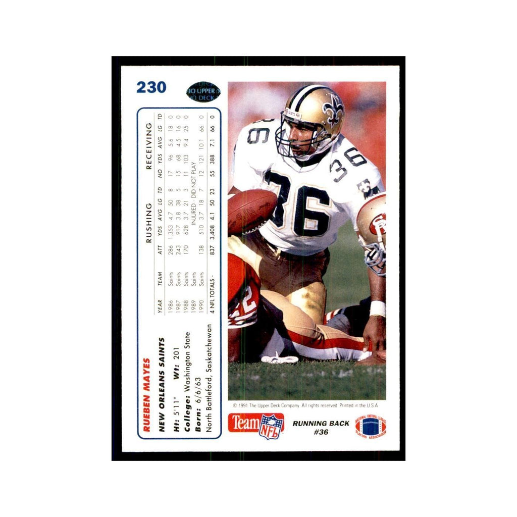 1991 Upper Deck Rueben Mayes Saints #230