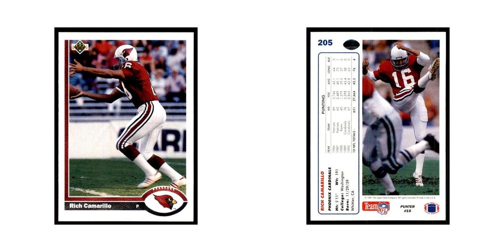 1991 Upper Deck Rich Camarillo Phoenix Cardinals #205