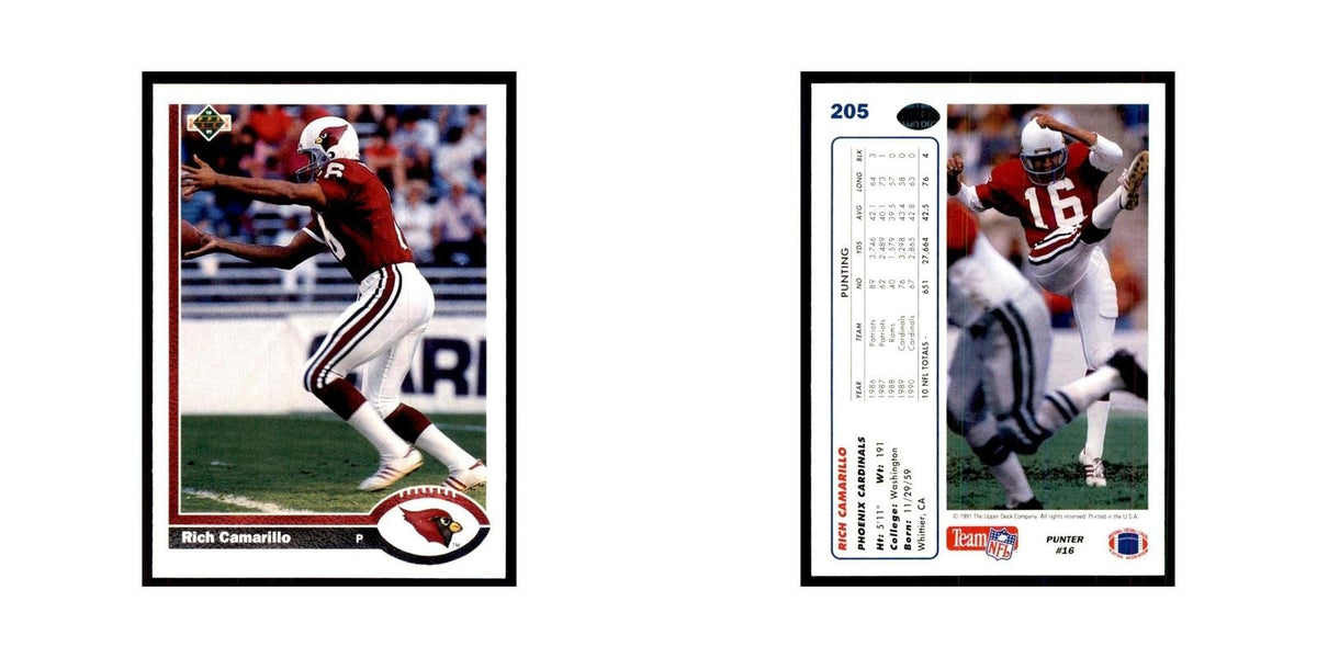 1991 Upper Deck Rich Camarillo Phoenix Cardinals #205