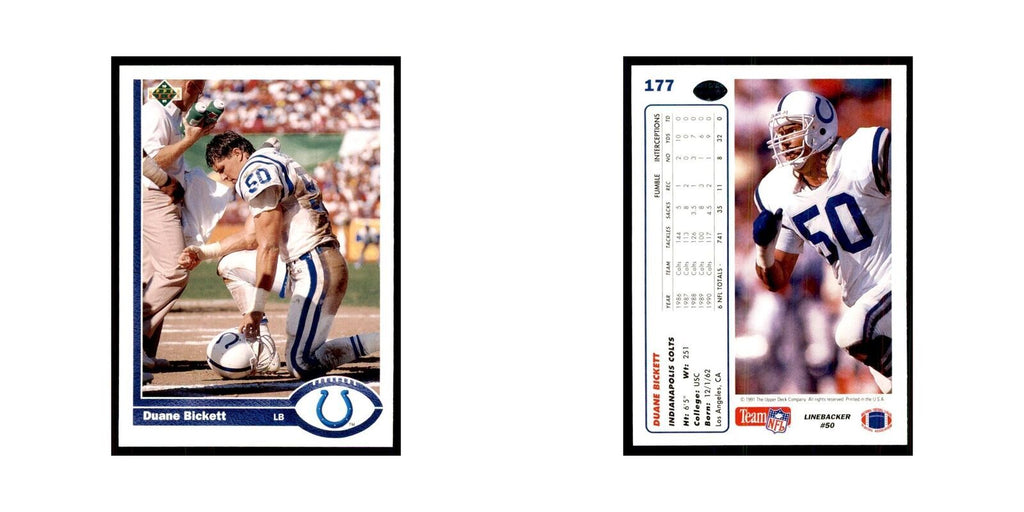 1991 Upper Deck Duane Bickett Colts #177