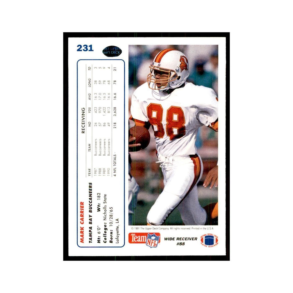 1991 Upper Deck Mark Carrier Buccaneers #231