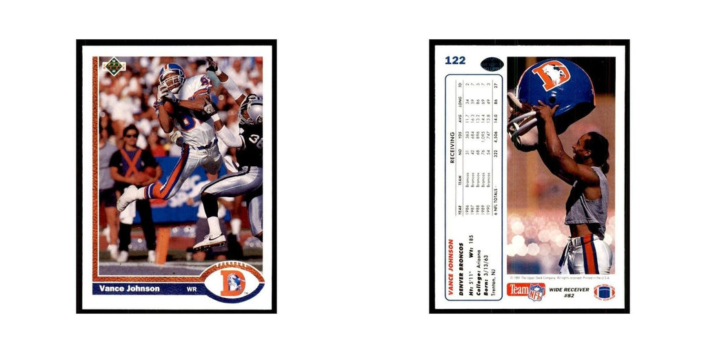 1991 Upper Deck Vance Johnson Broncos #122