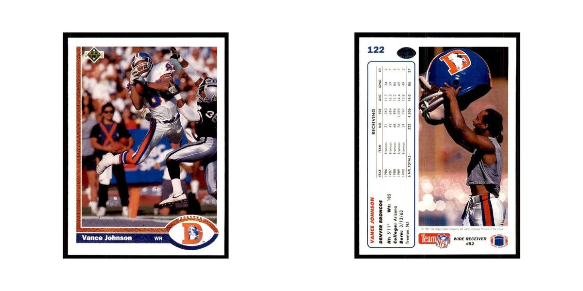 1991 Upper Deck Vance Johnson Broncos #122