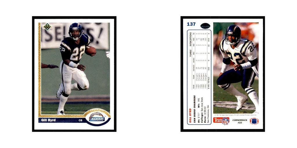 1991 Upper Deck Gill Byrd San Diego Chargers #137