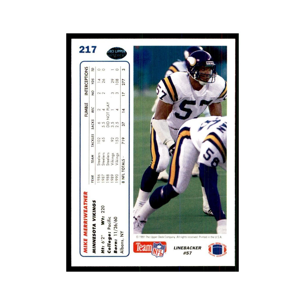 1991 Upper Deck Mike Merriweather Vikings #217