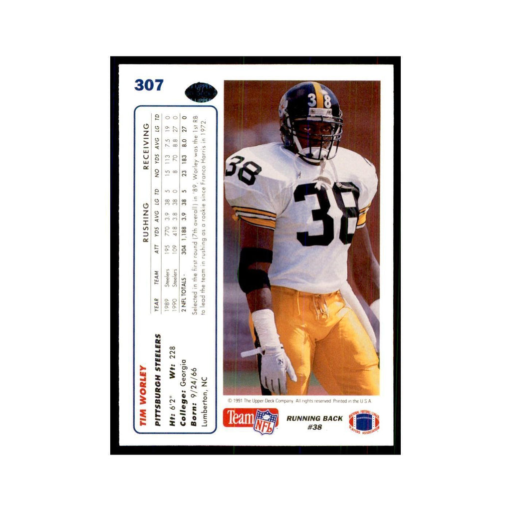 1991 Upper Deck Tim Worley Steelers #307