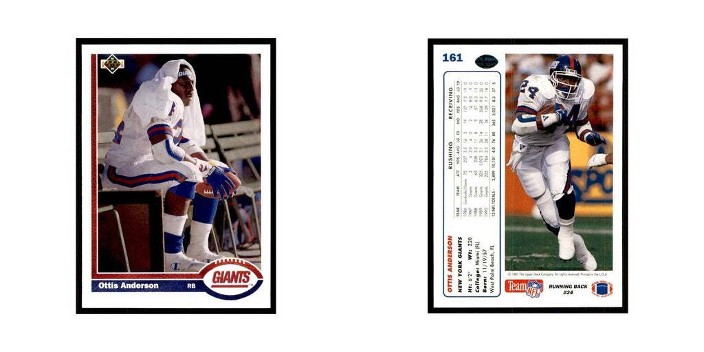 1991 Upper Deck Ottis Anderson Giants #161