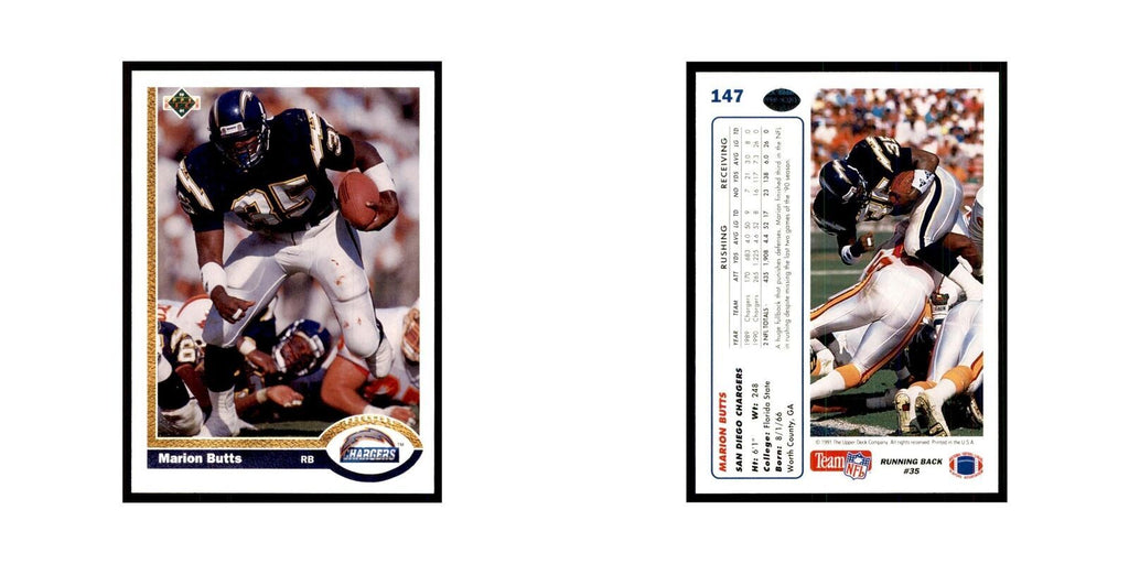 1991 Upper Deck Marion Butts San Diego Chargers #147