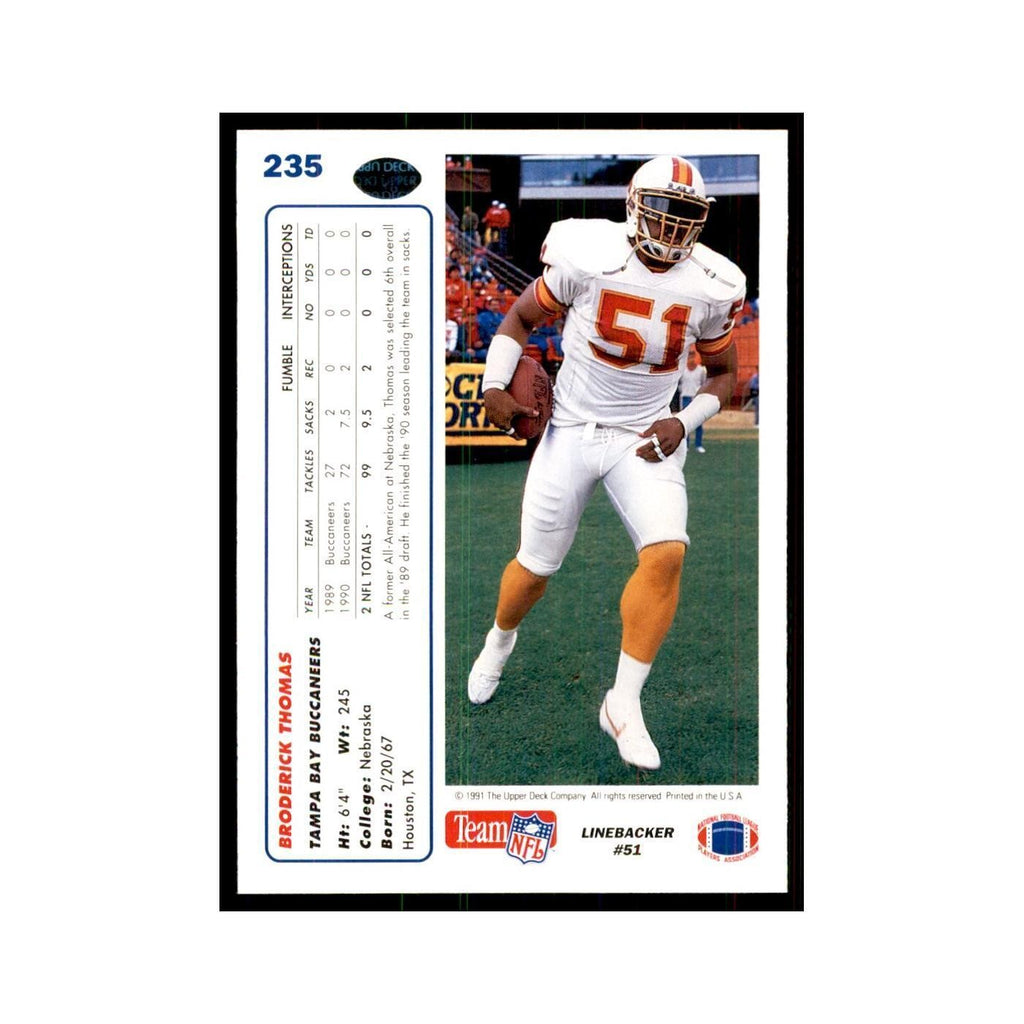 1991 Upper Deck Broderick Thomas Buccaneers #235