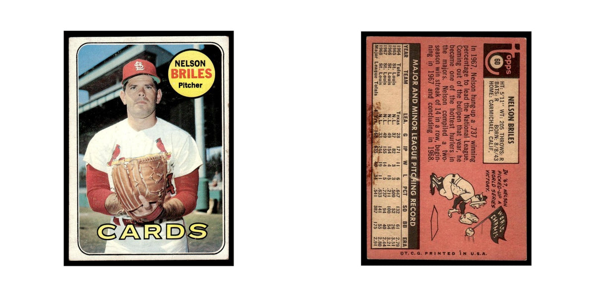 1969 Topps (damaged) Nelson Briles Cardinals #60