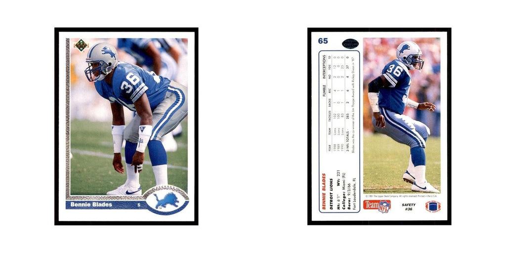 1991 Upper Deck Bennie Blades Lions #65