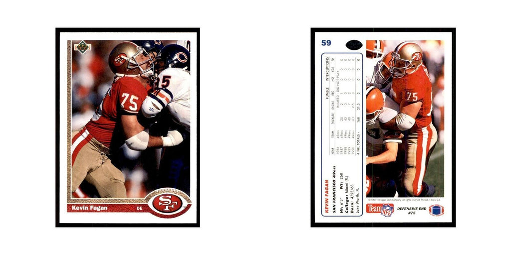 1991 Upper Deck Kevin Fagan 49ers #59
