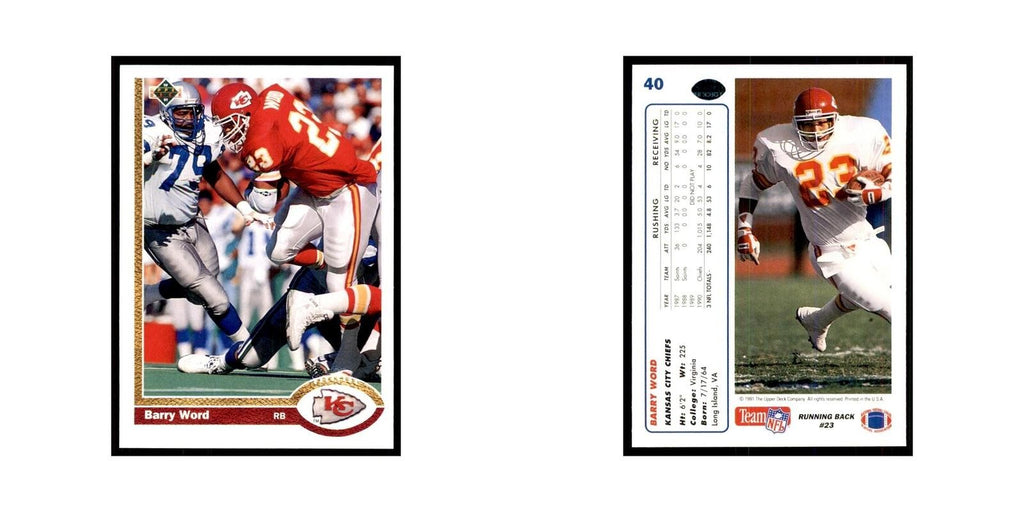 1991 Upper Deck Barry Word Chiefs #40