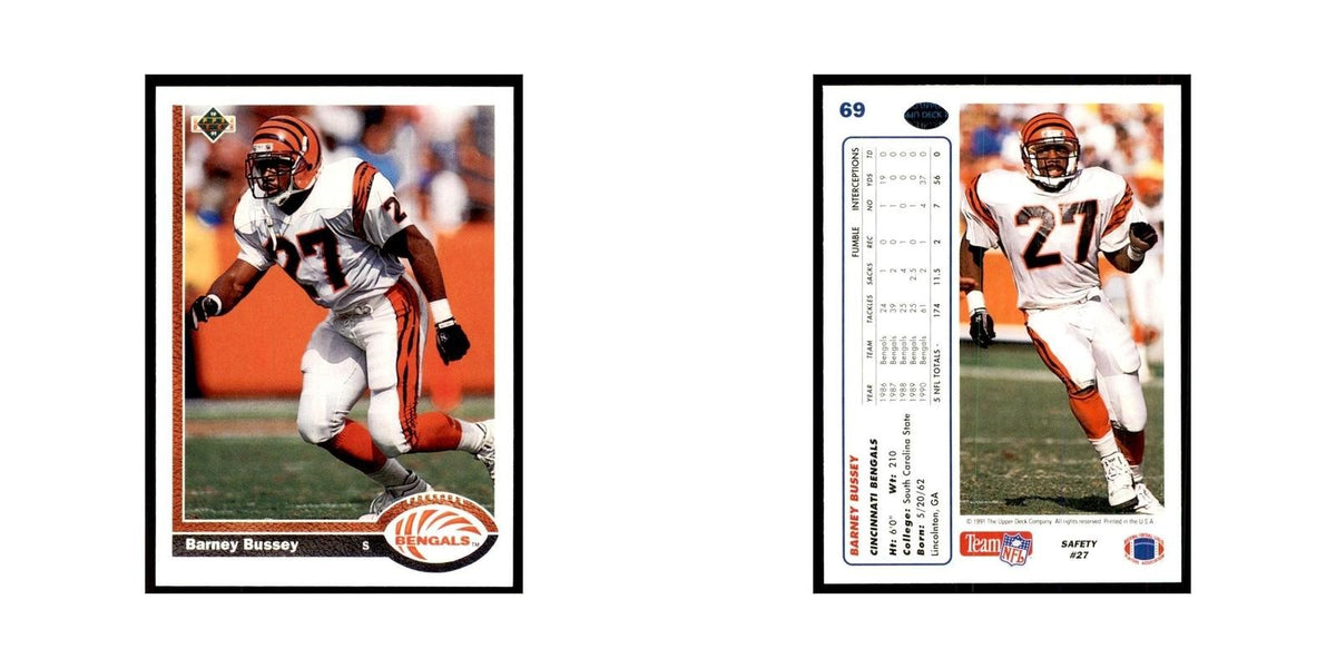 1991 Upper Deck Barney Bussey RC Bengals #69