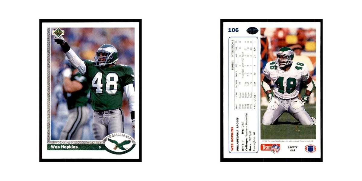 1991 Upper Deck Wes Hopkins Eagles #106