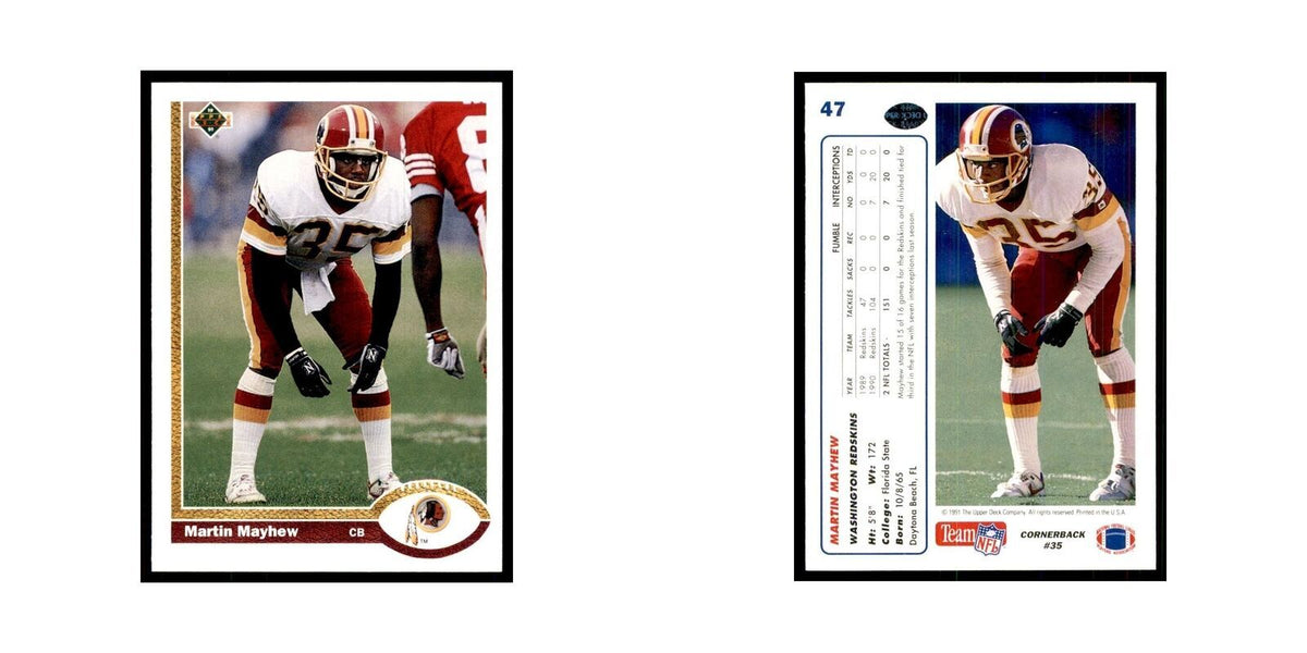 1991 Upper Deck Martin Mayhew Redskins #47
