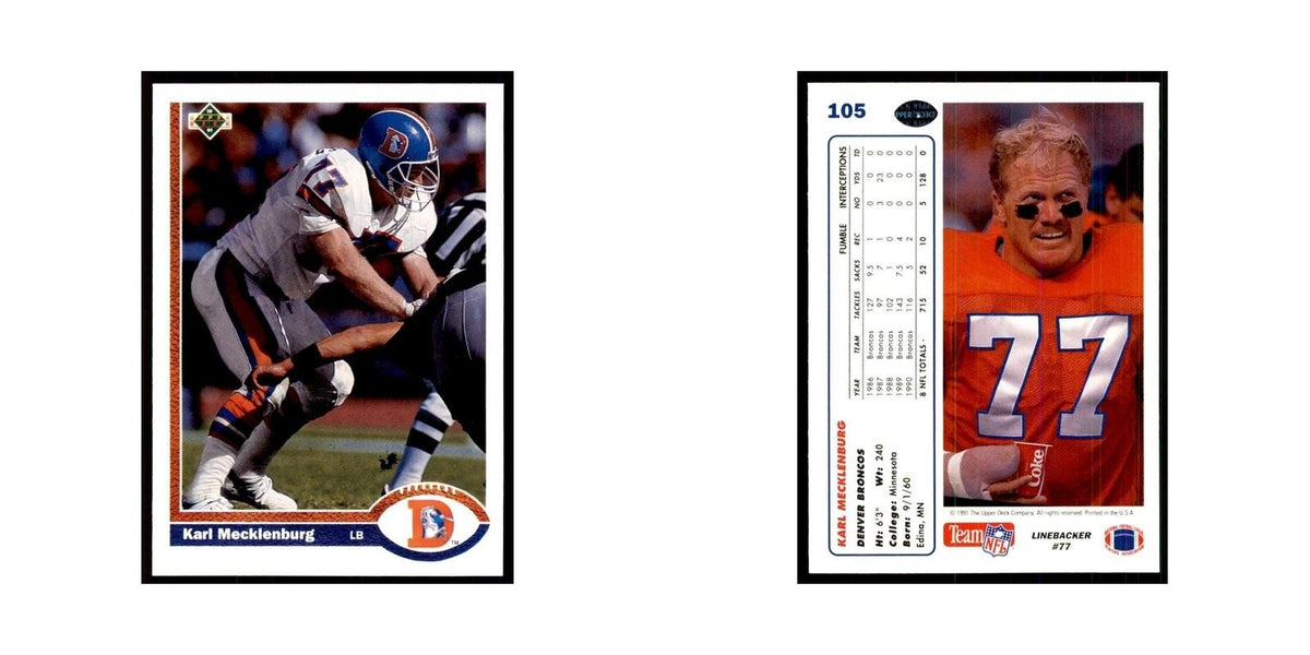 1991 Upper Deck Karl Mecklenburg Broncos #105