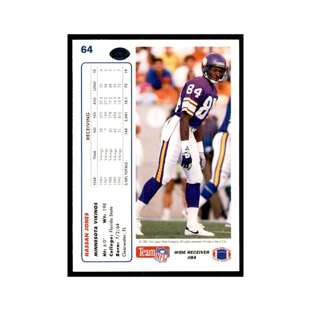1991 Upper Deck Hassan Jones Vikings #64