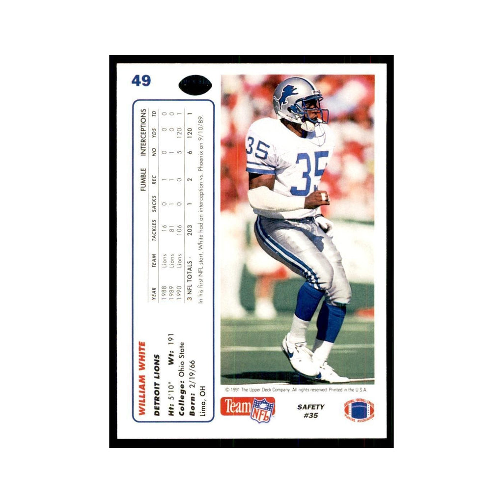 1991 Upper Deck William White Lions #49