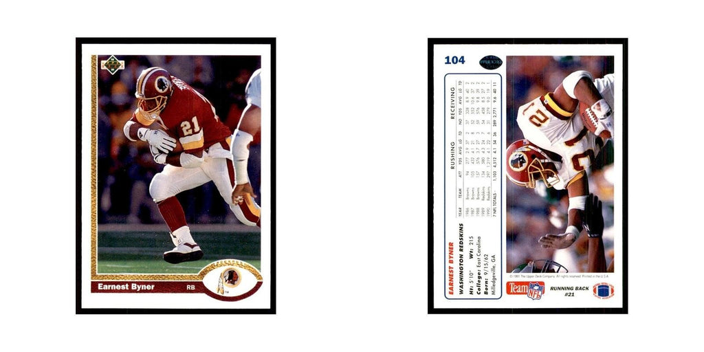 1991 Upper Deck Earnest Byner Redskins #104