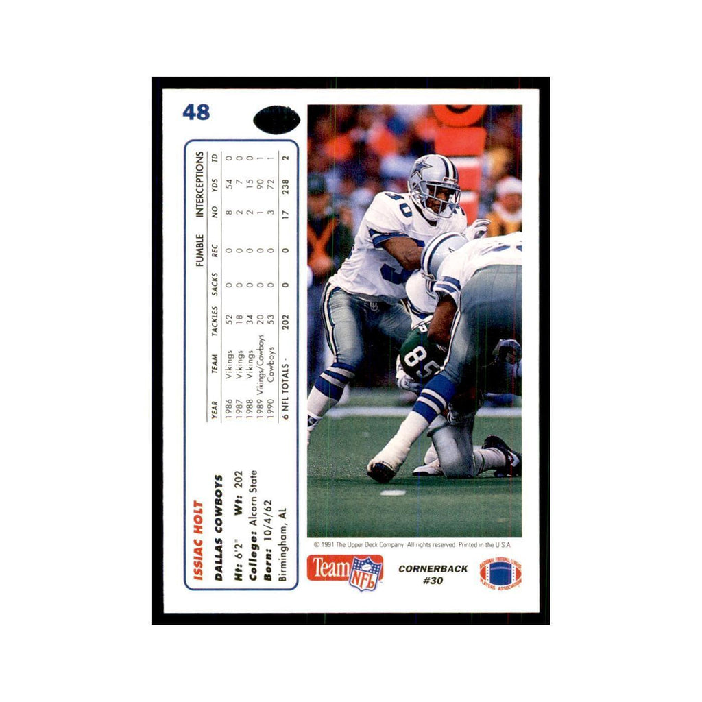 1991 Upper Deck Issiac Holt Cowboys #48
