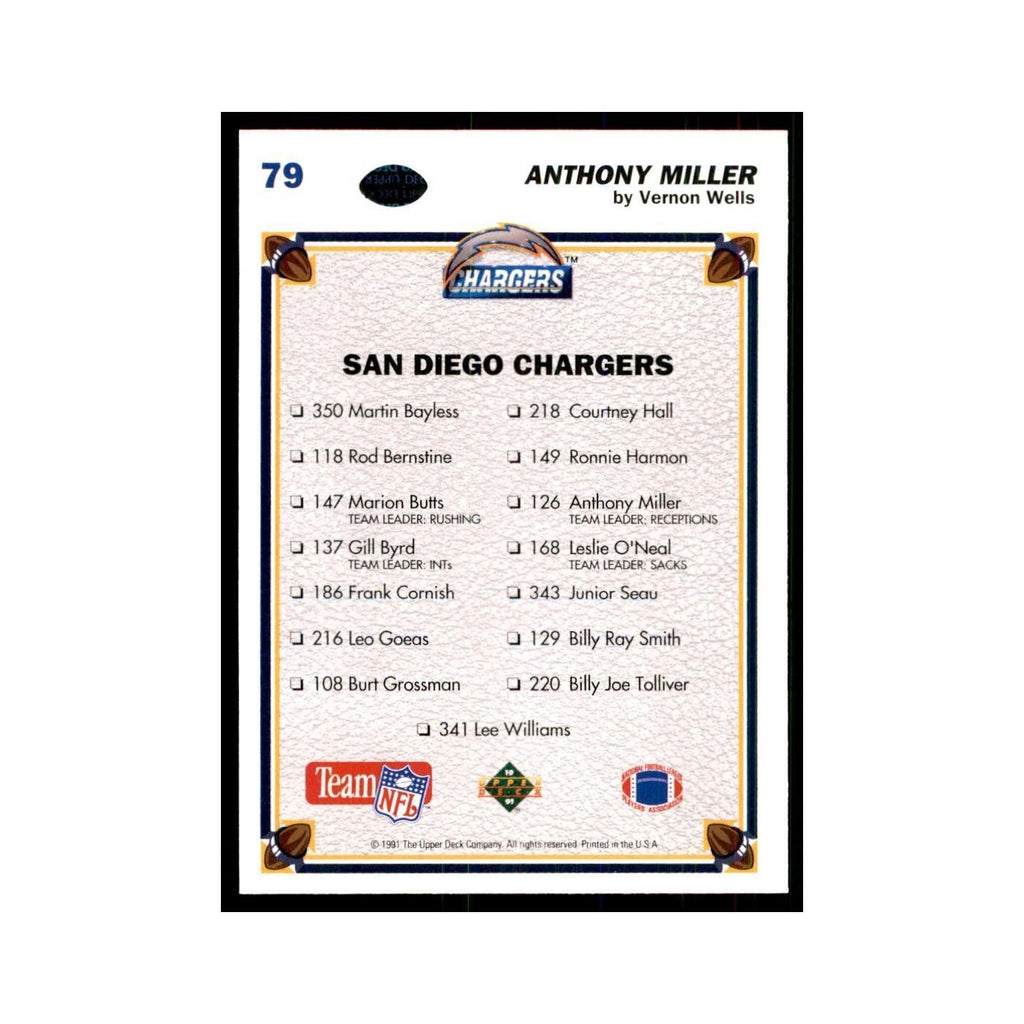 1991 Upper Deck Anthony Miller San Diego Chargers #79