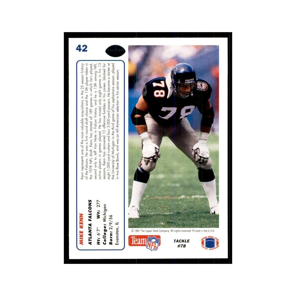 1991 Upper Deck Mike Kenn Falcons #42