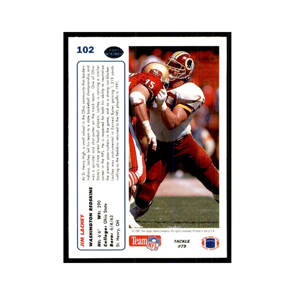 1991 Upper Deck Jim Lachey Redskins #102