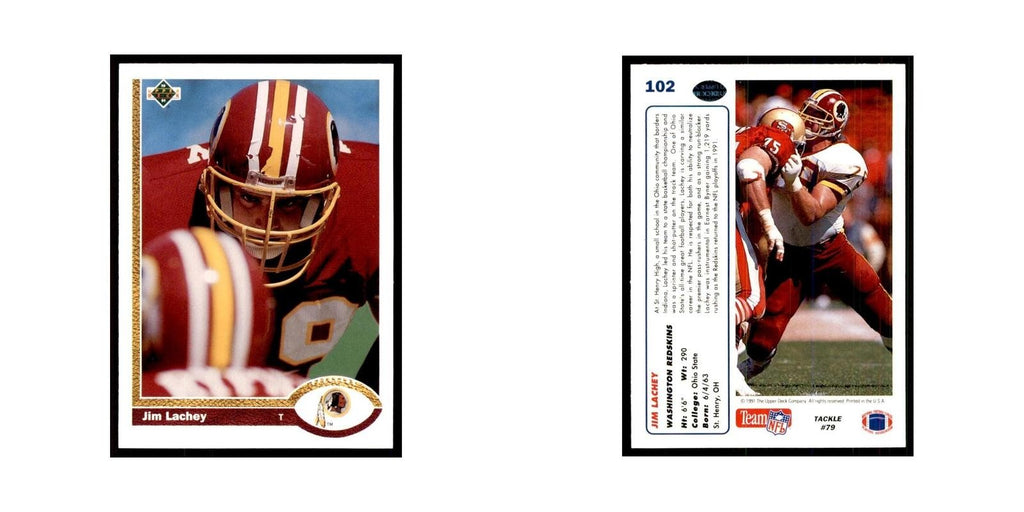 1991 Upper Deck Jim Lachey Redskins #102
