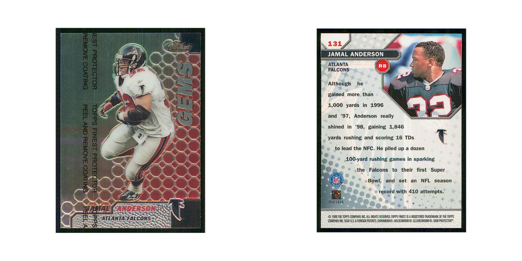 1999 Topps Finest w coating Jamal Anderson Falcons #131