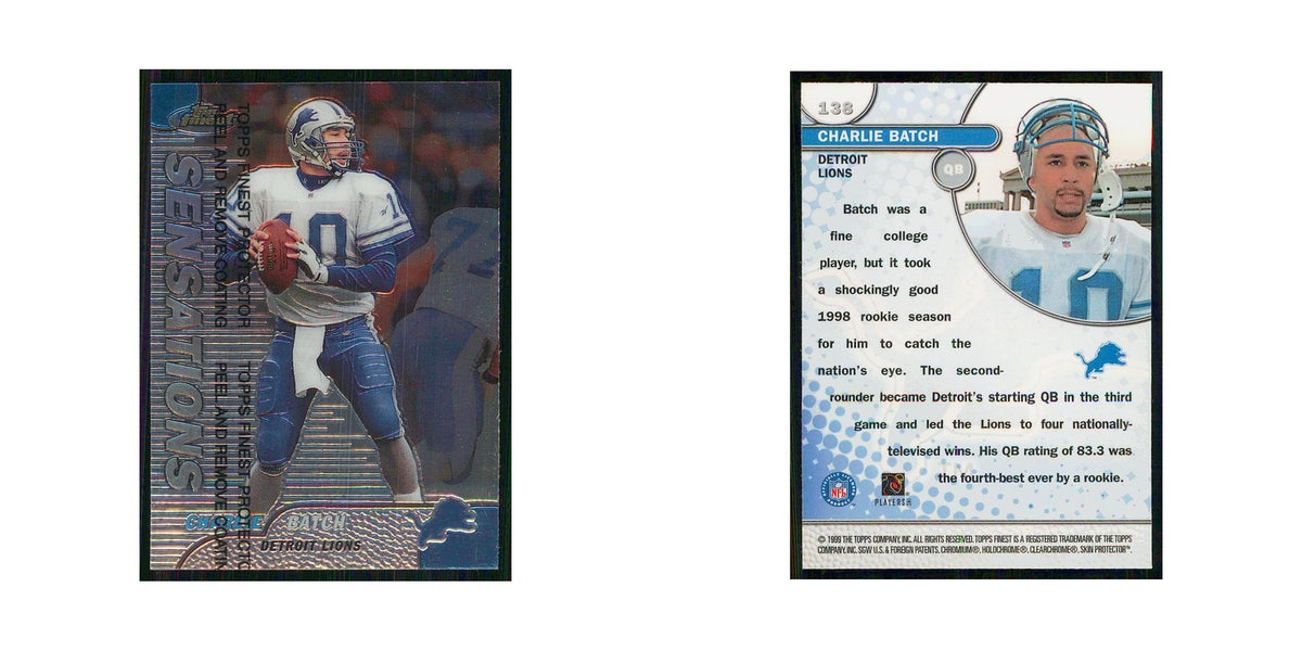1999 Topps Finest w coating Charlie Batch Lions #138