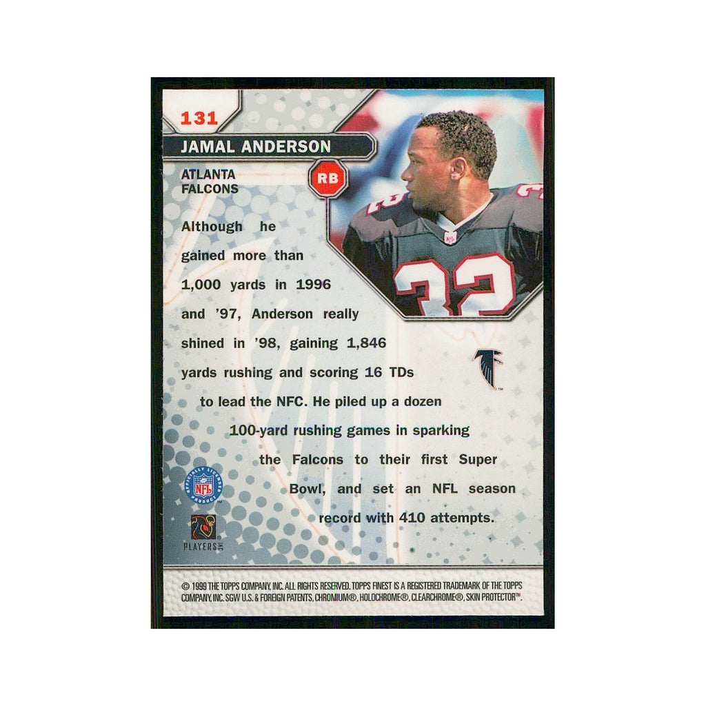 1999 Topps Finest w coating Jamal Anderson Falcons #131