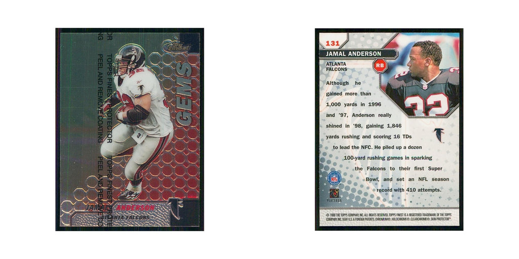 1999 Topps Finest w coating Jamal Anderson Falcons #131