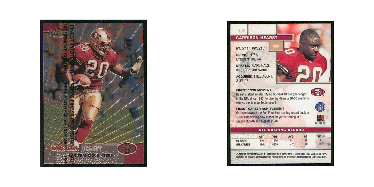 1999 Topps Finest w coating Garrison Hearst 49ers #12