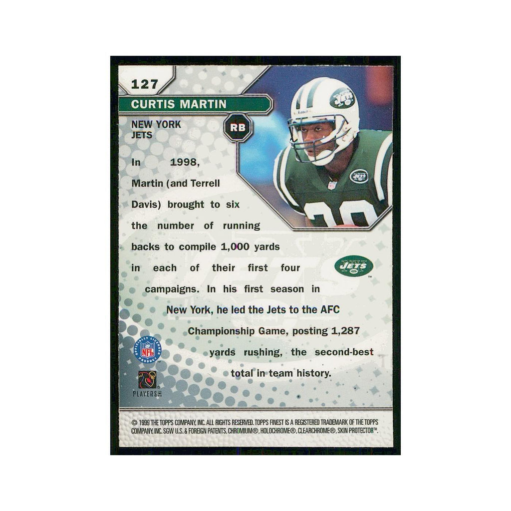 1999 Topps Finest w coating Curtis Martin Jets #127