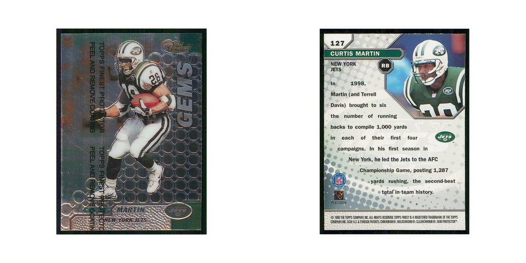 1999 Topps Finest w coating Curtis Martin Jets #127