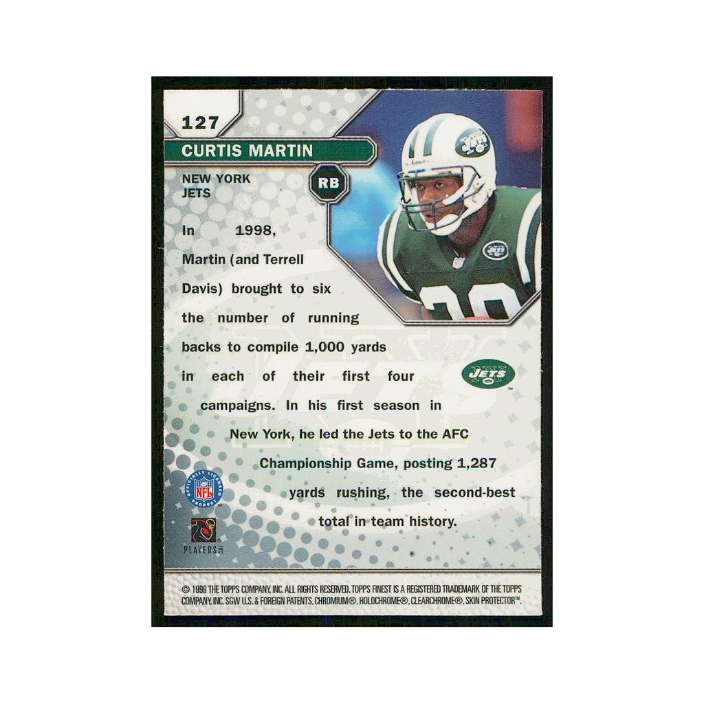 1999 Topps Finest w coating Curtis Martin Jets #127