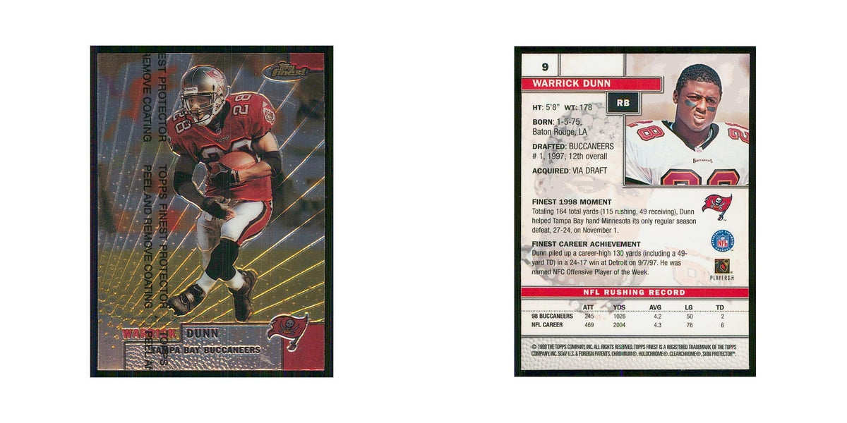 1999 Topps Finest w coating Warrick Dunn Buccaneers #9