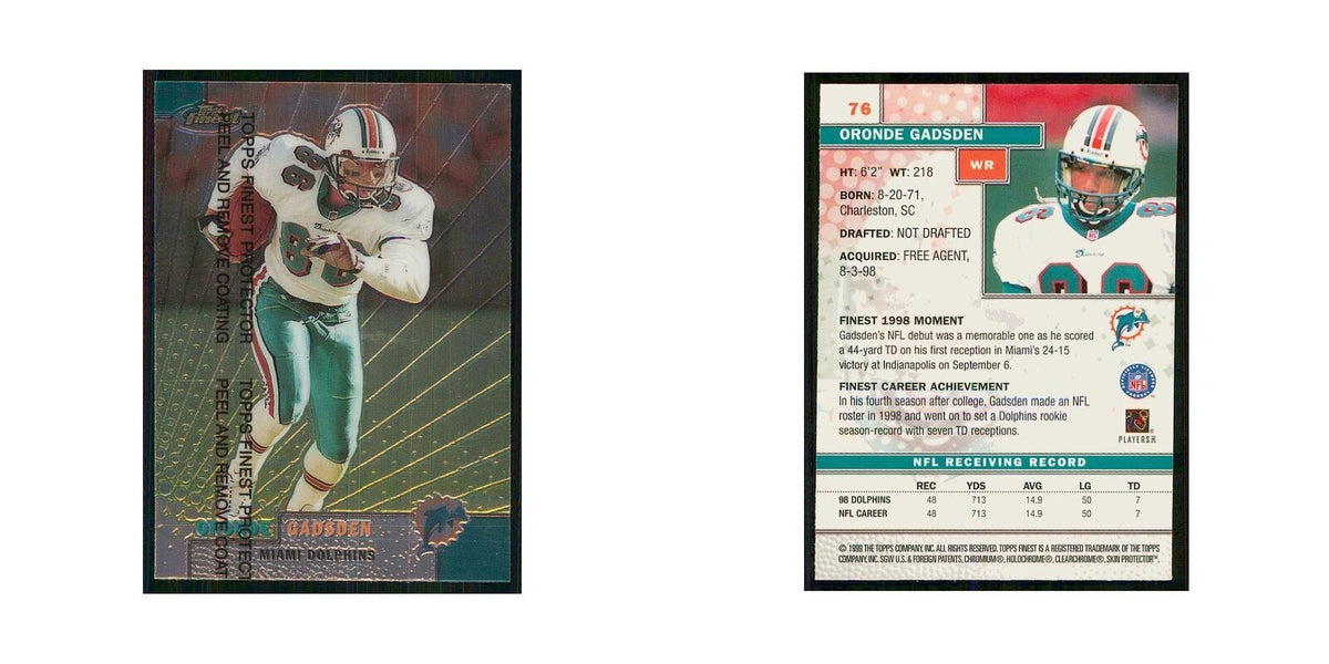 1999 Topps Finest w Coating Oronde Gadsden Dolphins #76