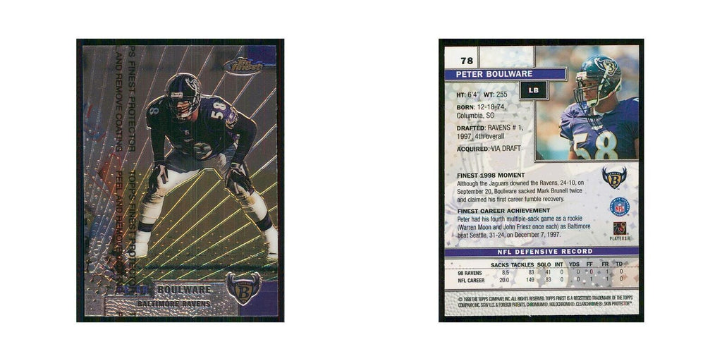1999 Topps Finest w Coating Peter Boulware Ravens #78